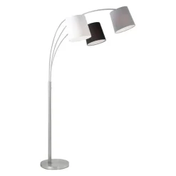 Wohnzimmerlampen|Stofflampen*Just Light Gemütliche Bogenleuchte Metall Stoff E27 190 cm 3-flmg