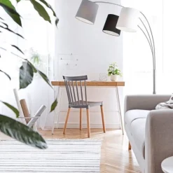 Wohnzimmerlampen|Stofflampen*Just Light Gemütliche Bogenleuchte Metall Stoff E27 190 cm 3-flmg