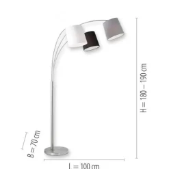 Wohnzimmerlampen|Stofflampen*Just Light Gemütliche Bogenleuchte Metall Stoff E27 190 cm 3-flmg
