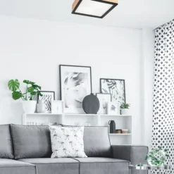 Lamkur Gemütliche Deckenlampe Pinie Glas B:31 cm E27 2-flammig< Wohnzimmerlampen|Glaslampen