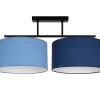 Wohnzimmerlampen|Stofflampen*Belis Gemütliche Deckenlampe Stoff Blau E27 L:70 cm blendarm