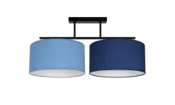 Wohnzimmerlampen|Stofflampen*Belis Gemütliche Deckenlampe Stoff Blau E27 L:70 cm blendarm