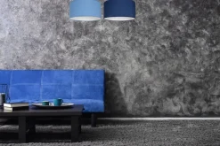 Wohnzimmerlampen|Stofflampen*Belis Gemütliche Deckenlampe Stoff Blau E27 L:70 cm blendarm