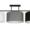 Belis Gemütliche Deckenlampe Stoff Weiß Grau Schwarz 3-flmg< Bürolampen|Wohnzimmerlampen