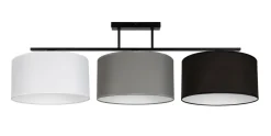 Belis Gemütliche Deckenlampe Stoff Weiß Grau Schwarz 3-flmg< Bürolampen|Wohnzimmerlampen