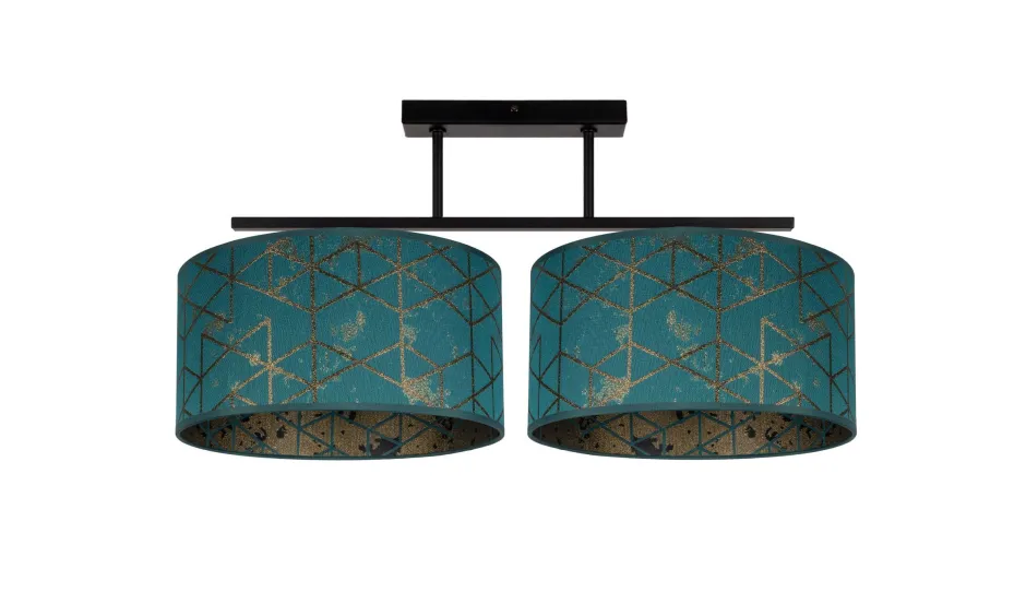 Wohnzimmerlampen|Esszimmer Lampen*Belis Gemütliche Deckenlampe Stoff Grün Muster E27 L:70 cm