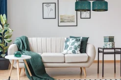 Wohnzimmerlampen|Esszimmer Lampen*Belis Gemütliche Deckenlampe Stoff Grün Muster E27 L:70 cm