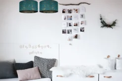 Wohnzimmerlampen|Esszimmer Lampen*Belis Gemütliche Deckenlampe Stoff Grün Muster E27 L:70 cm