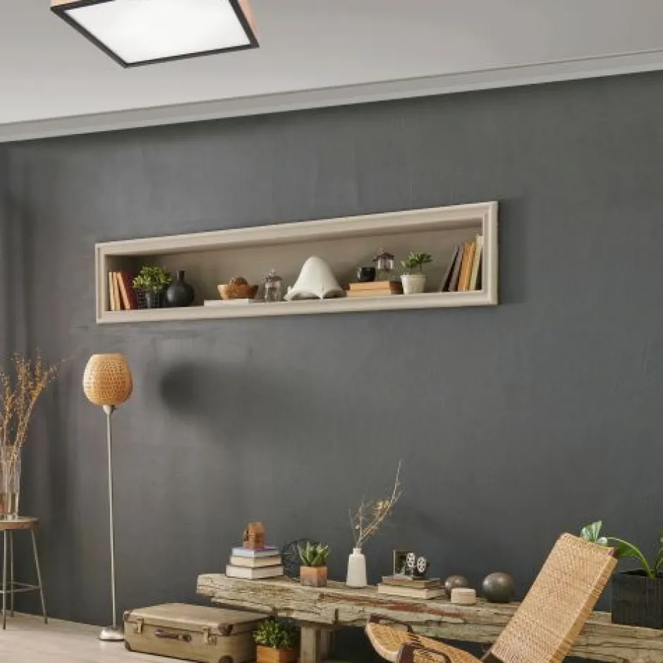 Lamkur Gemütliche Deckenleuchte Pinie Glas B:48 cm E27 4-flmg< Wohnzimmerlampen|Glaslampen