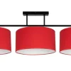 Bürolampen|Wohnzimmerlampen*Belis Gemütliche Deckenleuchte Stoff Schwarz Rot E27 100 cm