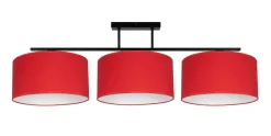 Bürolampen|Wohnzimmerlampen*Belis Gemütliche Deckenleuchte Stoff Schwarz Rot E27 100 cm