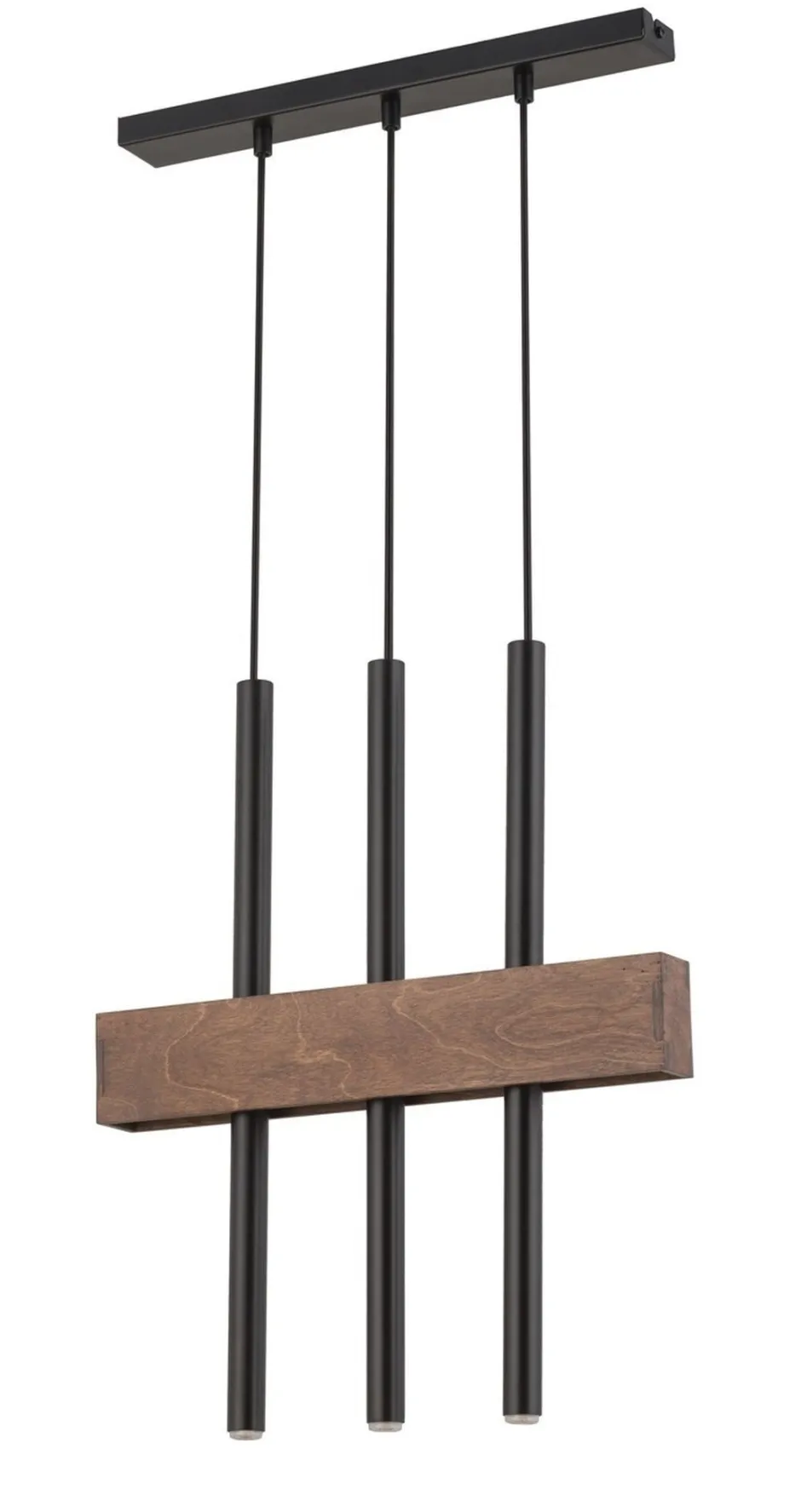 Sigma Gemütliche Hängelampe Metall Holz Balken 3-flammig< Hängelampen|Moderne Lampen