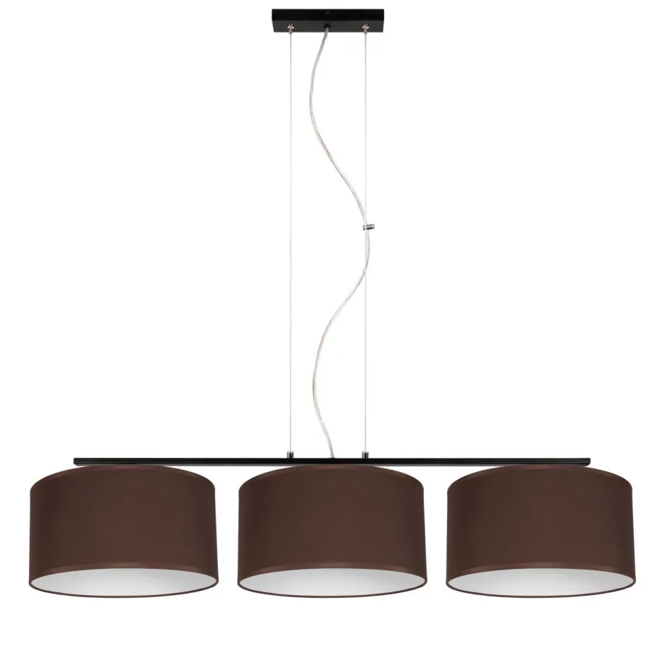 Wohnzimmerlampen|Stofflampen*Belis Gemütliche Hängelampe Stoff Schwarz Braun E27 L:100 cm