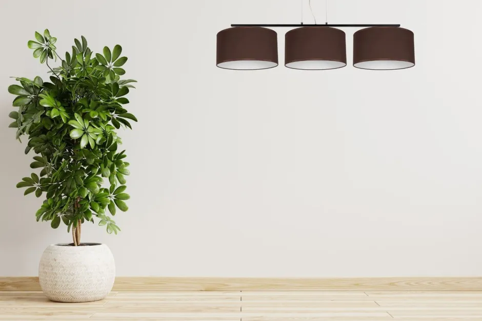 Wohnzimmerlampen|Stofflampen*Belis Gemütliche Hängelampe Stoff Schwarz Braun E27 L:100 cm