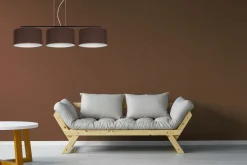 Wohnzimmerlampen|Stofflampen*Belis Gemütliche Hängelampe Stoff Schwarz Braun E27 L:100 cm