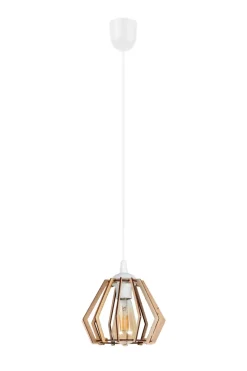 Hängelampen|Bürolampen*Belis Gemütliche Hängelampe Weiß Natur Holz E27 B:20,5 cm