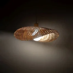 Nowodvorski Gemütliche Pendelleuchte Bambus Holz E27 L:50 cm groß< Hängelampen|Bürolampen