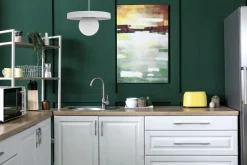 Belis Gemütliche Pendelleuchte Glas Metall Weiß E27 Ø30 cm< Hängelampen|Bürolampen