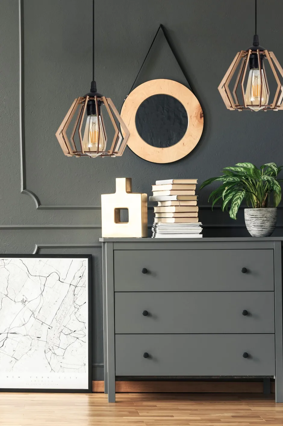 Belis Gemütliche Pendelleuchte Holz E27 20,5 cm Schwarz Natur< Hängelampen|Bürolampen