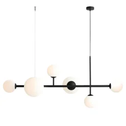 Hängelampen|Bürolampen*ALDEX Gemütliche Pendelleuchte Schwarz Glas Kugel 130 cm lang