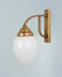 Wohnzimmerlampen|Küchenlampen*Berliner Messingleuchten Gemütliche Wandlampe Berliner Messing Glas E27 T:23 cm