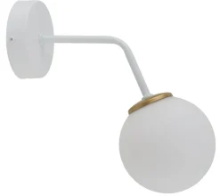 Wandleuchten|Küchenlampen*Sigma Gemütliche Wandlampe Weiß Gold Metall Glas Kugel G9