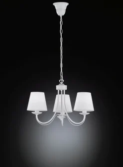 Trio Reality Gemütlicher Kronleuchter Stoff Metall Stoff E14 3-flmg< Hängelampen|Bürolampen