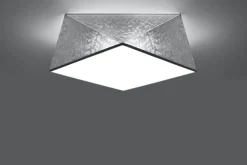 Wohnzimmerlampen|Moderne Lampen*Sollux Geometrische Deckenlampe Grau gemustert B:40cm 2x E27