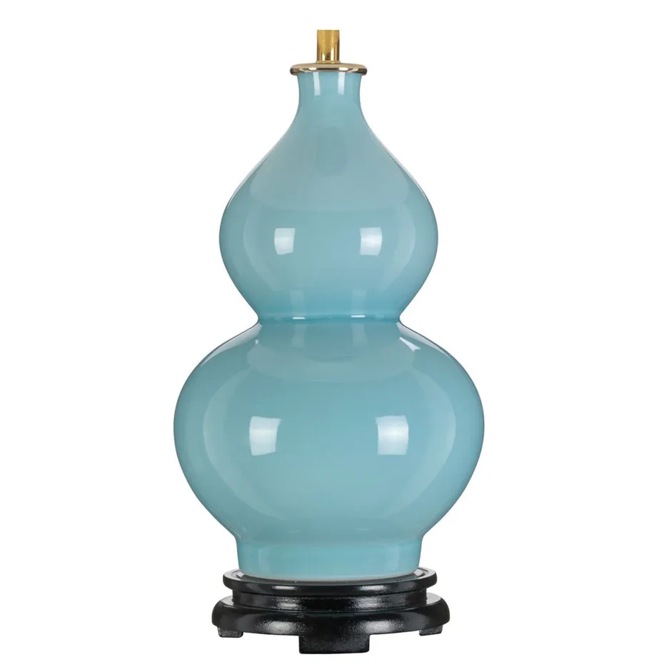 Keramiklampen|Wohnzimmerlampen*Elstead Gestell für Tischlampe Keramik E27 Hellblau 43 cm