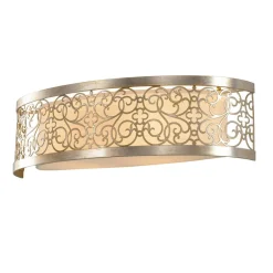 Elstead Glanzvolle Wandleuchte JASMINA Blattsilber lang Flur< Wandleuchten|Flurlampen