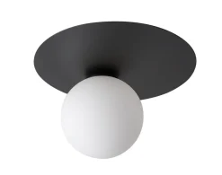 Deckenleuchten|Flurlampen*Sigma Glas Deckenlampe Metall Schwarz Kugel Ø14 cm gemütlich