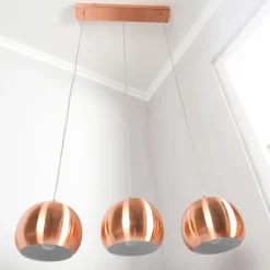 Hängelampen|Esszimmer Lampen*Invicta Interior Glänzende Hängeleuchte Retro lang E27 Kupfer Optik