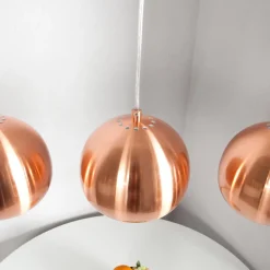 Hängelampen|Esszimmer Lampen*Invicta Interior Glänzende Hängeleuchte Retro lang E27 Kupfer Optik