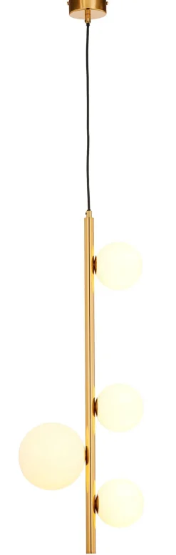 Jupiter Goldene Hängelampe Messing Glas blendarm G9 L:22,5 cm< Bürolampen|Schlafzimmer Lampen
