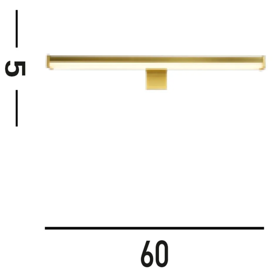 Metall Lampen|Feuchtraumleuchten*Searchlight Goldene LED Spiegelleuchte Aluminium IP44 3000 K 60 cm