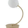 Tischlampen|Kugellampen*Sigma Goldene Nachttischleuchte Metall Glas blendarm 34 cm G9
