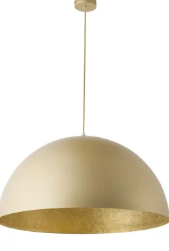 Hängelampen|Wohnzimmerlampen*Sigma Goldene Pendelleuchte Loft E27 Metall Ø90 cm rund