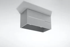 Deckenleuchten|Flurlampen*Sollux Graue Deckenleuchte eckig Modern Aluminium 2x G9 Flur