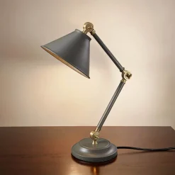 Elstead Graue Schreibtischlampe Büro Gelenke E27 IAOLIA< Schreibtischlampen|Bürolampen