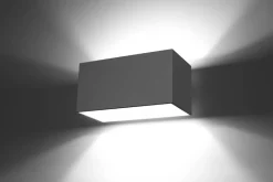 Wandleuchten|Flurlampen*Sollux Graue Wandlampe Aluminium eckig Modern vielseitig