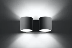 Wandleuchten|Flurlampen*Sollux Graue Wandleuchte Aluminium Modern Up Down 2x G9