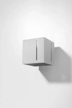 Sollux Graue Wandleuchte FUFIA Aluminium Up Down eckig Modern< Wandleuchten|Flurlampen