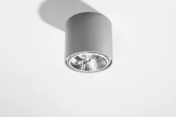 Sollux Grauer Deckenspot JASMYNN Ø12cm GU10 Metall Flur< Spots|Küchenlampen