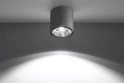 Sollux Grauer Deckenspot JASMYNN Ø12cm GU10 Metall Flur< Spots|Küchenlampen