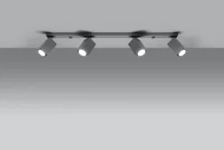 Sollux Grauer Deckenstrahler FALERIA 80 cm lang 4x GU10< Deckenleuchten|Flurlampen