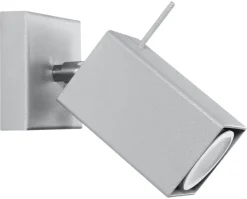 Spots|Wandleuchten*Sollux Grauer Wandspot eckig GU10 verstellbar Wandleuchte Flur