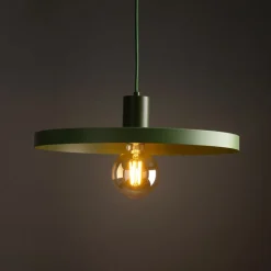 TK Lighting Grüne Hängelampe E27 Ø40 cm rund Vintage Metall< Hängelampen|Bürolampen