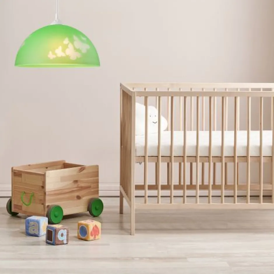 Lamkur Grüne Kinderzimmerlampe rund Mädchen farbenfroh<Kinder Kinderzimmerlampen|Kinderlampen