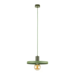 Hängelampen|Bürolampen*TK Lighting Grüne Pendelleuchte E27 Ø30 cm rund Vintage Metall