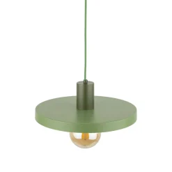 Hängelampen|Bürolampen*TK Lighting Grüne Pendelleuchte E27 Ø30 cm rund Vintage Metall